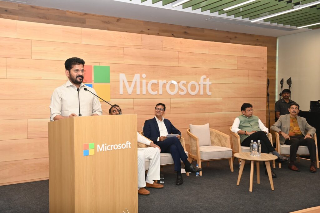 CM Revanth speaks in microsoft meeting